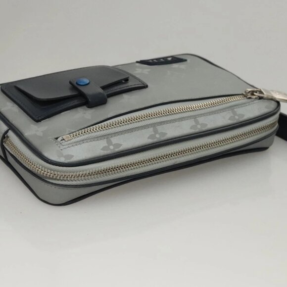 LOUIS VUITTON Monogram Satellite Alpha Clutch Bag Silver - Picture 5 of 16